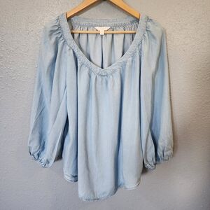 LC Lauren Conrad Blue Blouse- M
